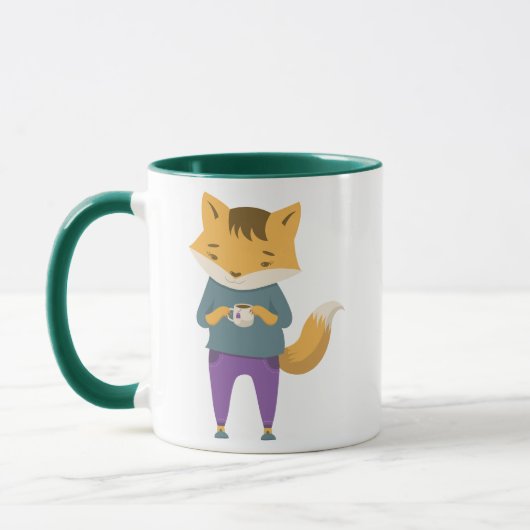Niedlicher Fuchs mit Tasse Tee (Links)