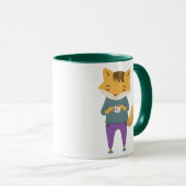 Niedlicher Fuchs mit Tasse Tee (VorderseiteRechts)