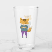 Niedlicher Fuchs mit Tasse Tee (Rückseite)