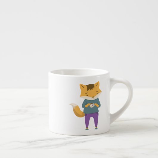 Niedlicher Fuchs mit Tasse Tee (Rechts)