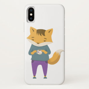 Niedlicher Fuchs mit Tasse Tee Case-Mate iPhone Hülle