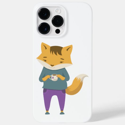 Niedlicher Fuchs mit Tasse Tee Case-Mate iPhone Hülle (Rückseite)