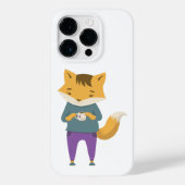 Niedlicher Fuchs mit Tasse Tee Case-Mate iPhone Hülle (Rückseite)