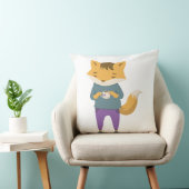 Niedlicher Fuchs mit Tasse Tee Kissen (Stuhl )