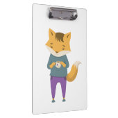 Niedlicher Fuchs mit Tasse Tee Klemmbrett (Rechts)