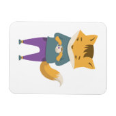 Niedlicher Fuchs mit Tasse Tee Magnet (Horizontal)