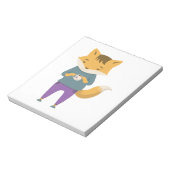 Niedlicher Fuchs mit Tasse Tee Notizblock (Rotiert)