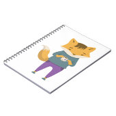 Niedlicher Fuchs mit Tasse Tee Notizblock (Linke Seite)