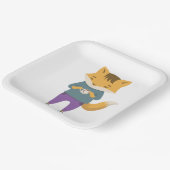 Niedlicher Fuchs mit Tasse Tee Pappteller (Gewinkelt)