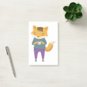Niedlicher Fuchs mit Tasse Tee Post-it Klebezettel (Büro)