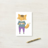 Niedlicher Fuchs mit Tasse Tee Post-it Klebezettel (Auf Schreibtisch)