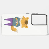 Niedlicher Fuchs mit Tasse Tee Samsung Galaxy Hülle (Linke Seite)