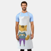 Niedlicher Fuchs mit Tasse Tee Schürze (Getragen)