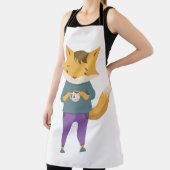 Niedlicher Fuchs mit Tasse Tee Schürze (InSitu)