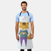 Niedlicher Fuchs mit Tasse Tee Schürze (Getragen)