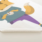 Niedlicher Fuchs mit Tasse Tee Sherpadecke (3/4)