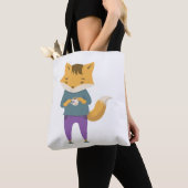 Niedlicher Fuchs mit Tasse Tee Tasche (Von Nahem)