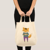 Niedlicher Fuchs mit Tasse Tee Tragetasche (Vorderseite (Produkt))
