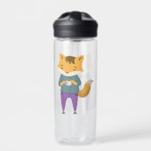 Niedlicher Fuchs mit Tasse Tee Trinkflasche (Vorderseite)