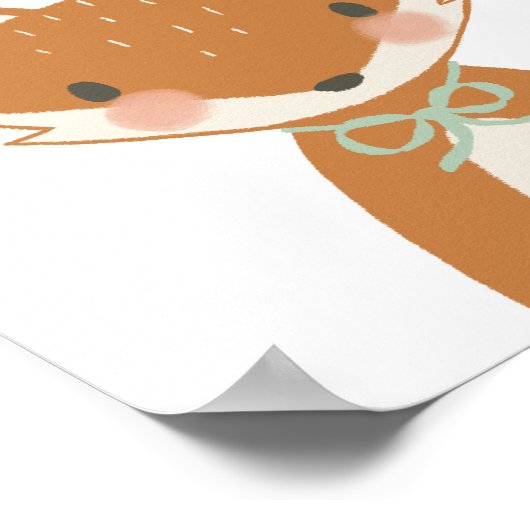 Niedlicher Fuchs sein tapferes Kind Poster (Ecke)