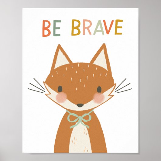 Niedlicher Fuchs sein tapferes Kind Poster (Vorne)