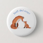 Niedlicher Fuchs und Cam "Best Vater ever" Abzeich Button (Vorderseite)