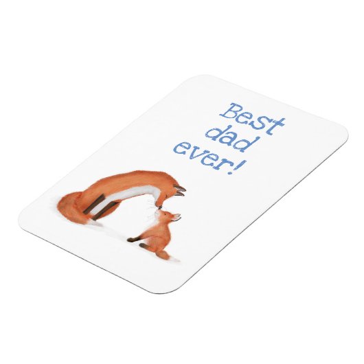 Niedlicher Fuchs- und Cups-Magnet "Bester Vater je Magnet (Linke Seite)