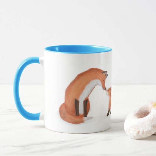 Niedlicher Fuchs und Cups Tasse "Bester Vater je" (Mit Donut)