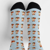 Niedlicher Fuchs und Eule - Whimsische Wald-Illust Socken (Oben)