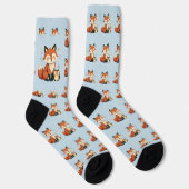 Niedlicher Fuchs und Eule - Whimsische Wald-Illust Socken (Rechts)