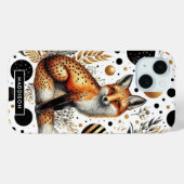 Niedlicher Fuchs und Punkte Nahtlos Case-Mate iPhone Hülle (Rückseite (Horizontal))