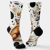 Niedlicher Fuchs und Punkte Nahtlos Socken (Gewinkelt)