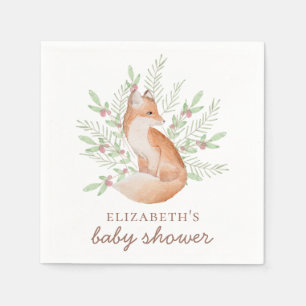 Niedlicher Fuchs. Waldtierneutrale Babydusche Serviette
