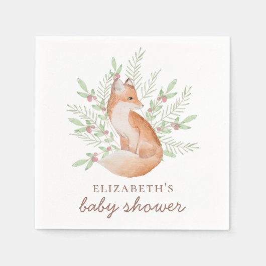 Niedlicher Fuchs. Waldtierneutrale Babydusche Serviette (Vorderseite)