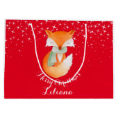 Niedlicher Fuchs wickelte oben Kunst genannte Große Geschenktüte (Rückseite)