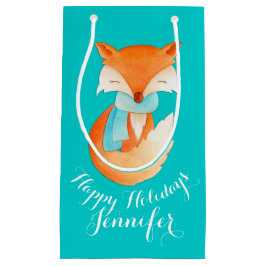 Niedlicher Fuchs wickelte oben Kunst genannte Kleine Geschenktüte