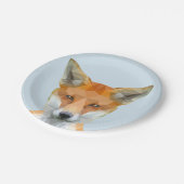 Niedlicher Fuchsblau Pappteller (Schrägansicht)