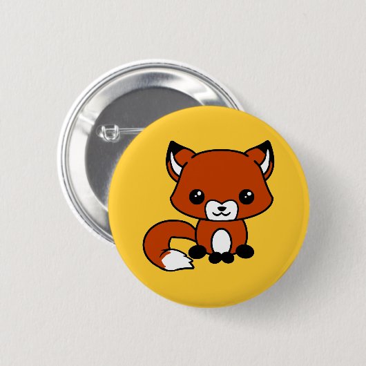 Niedlicher Fuchsknopf Button (Vorne & Hinten)