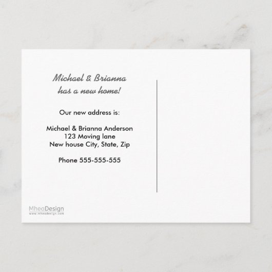 Niedlicher Fuchswechsel bei Adressverschiebung Ankündigungspostkarte (Rückseite)