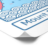 Niedlicher Fuji Japan Doodle Wall Decke Poster (Ecke)