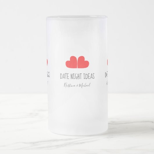 Niedlicher Fun DATE NIGHT IDEAS Anleitungen mit Ih Mattglas Bierglas (Mittel)