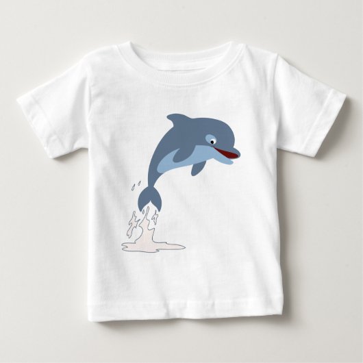 Niedlicher Fun-Loving Cartoon Dolphin Baby T - Shi Baby T-shirt (Vorderseite)