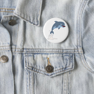 Niedlicher Fun-Loving Cartoon Dolphin Button