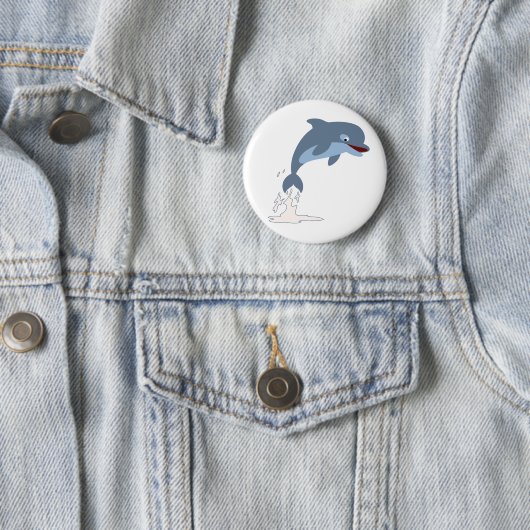 Niedlicher Fun-Loving Cartoon Dolphin Button (Beispiel)