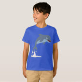 Niedlicher Fun-Loving Cartoon Dolphin Children T - T-Shirt (Vorne ganz)