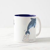 Niedlicher Fun-Loving Cartoon Dolphin Zweifarbige Tasse (VorderseiteRechts)