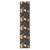 Niedlicher Fun Pumpkin Geisterfledermaus Hexenmeis Kurzer Tischläufer (Vorderseite)