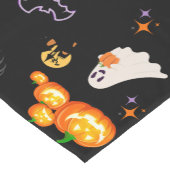 Niedlicher Fun Pumpkin Geisterfledermaus Hexenmeis Kurzer Tischläufer (Ecke)