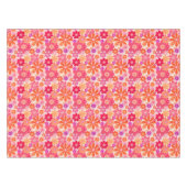 Niedlicher Fun Retro Stil Blumenmuster Orange Pink Tischdecke (Vorderseite (Horizontal))