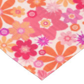 Niedlicher Fun Retro Stil Blumenmuster Orange Pink Tischdecke (Schrägansicht)